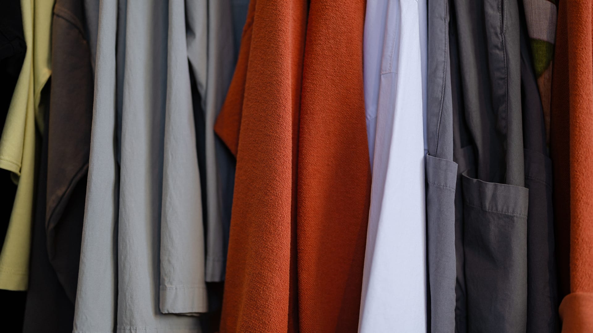 Clothing rack display at Simple Life Seattle