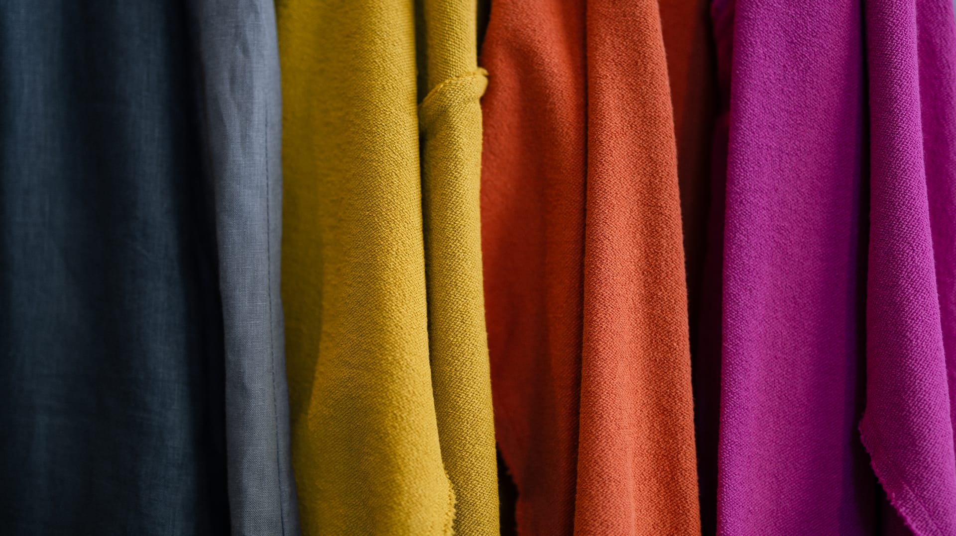 Colorful fabric and textile samples