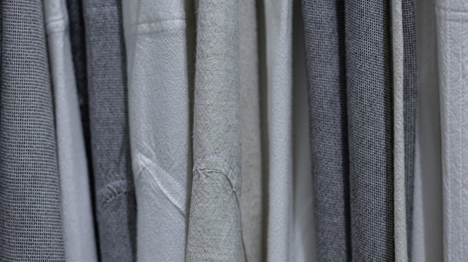 Gray fabric textile samples