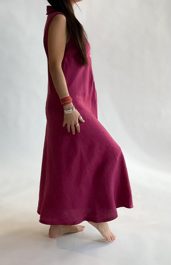 Bias Placket Dress - Linen - Image 5