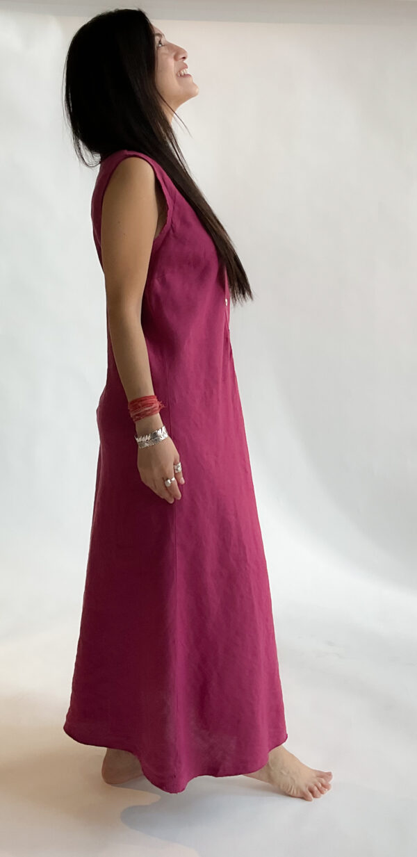 Bias Placket Dress - Linen - Image 2