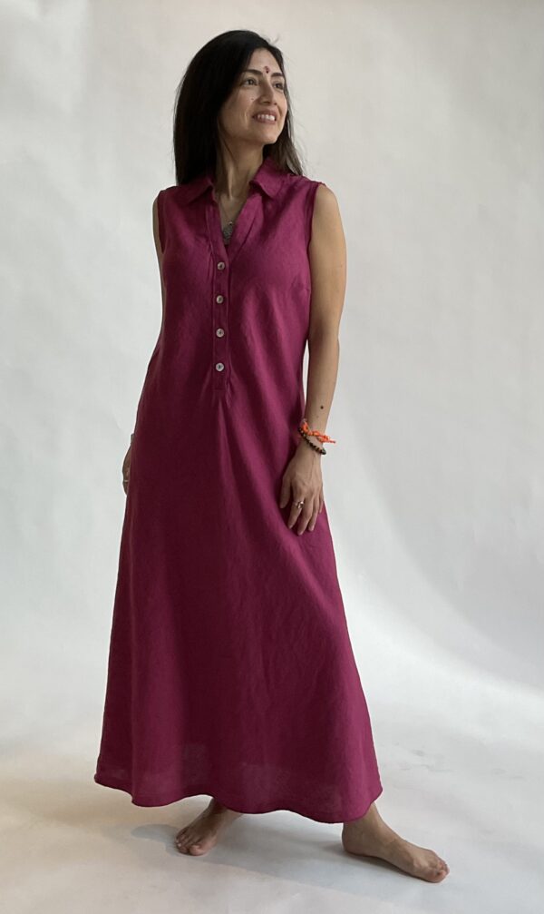 Bias Placket Dress - Linen - Image 4