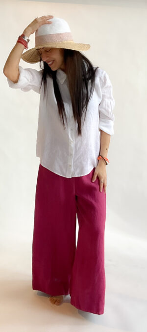 Crop Pant Solid Linen