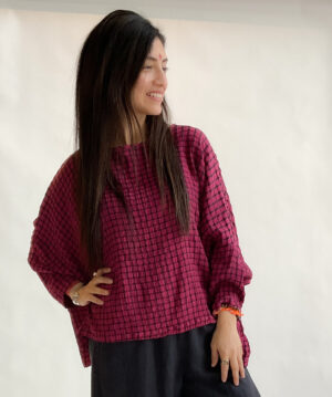 Crop Top - Crinkle Plaid