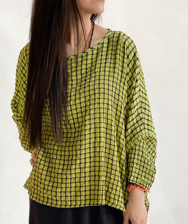 Crop Top - Crinkle Plaid - Image 4