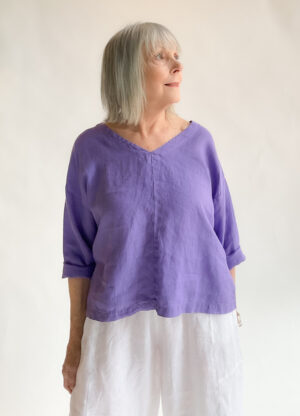 Deep V Top - Hanky Linen