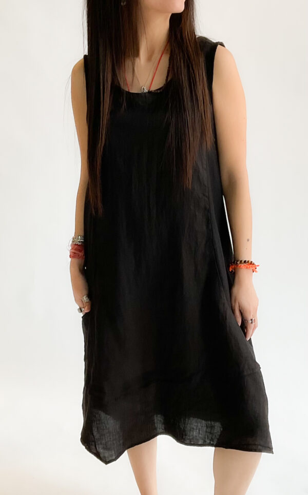 Asymmetric Tunic Dress Linen - Image 4